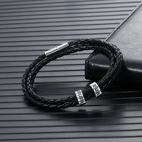 Braided Leather Bracelet with Custom Beads