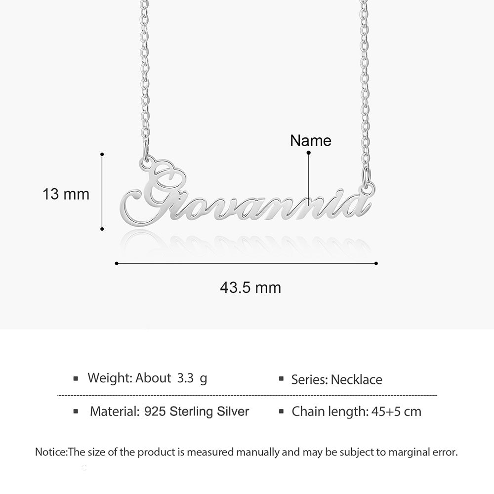 Custom Name Necklace in Silver