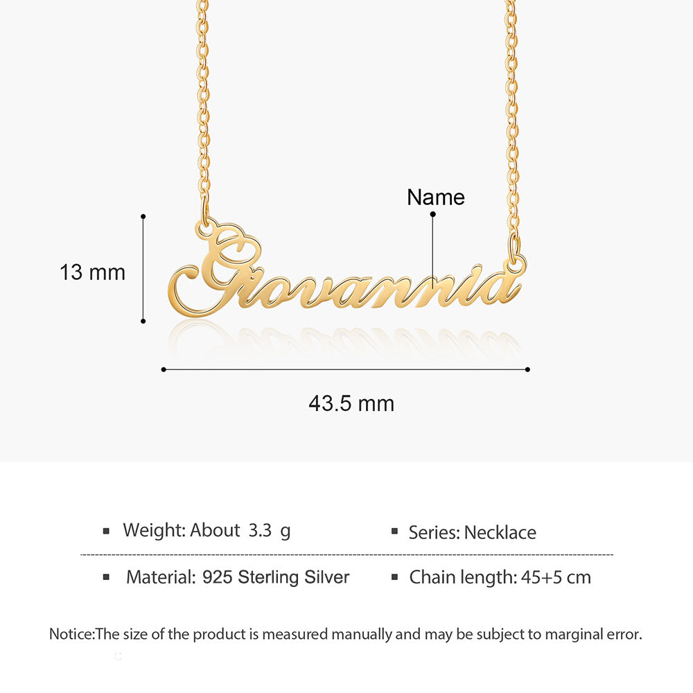 Custom Name Necklace in Silver