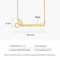 Custom Name Necklace in Silver