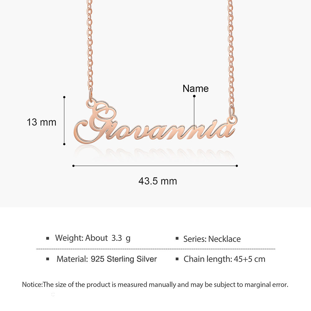 Custom Name Necklace in Silver